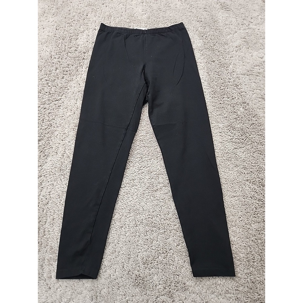 Woolworths Leggings Women L Black Ankle Elastic Waist Cotton Knit Basic